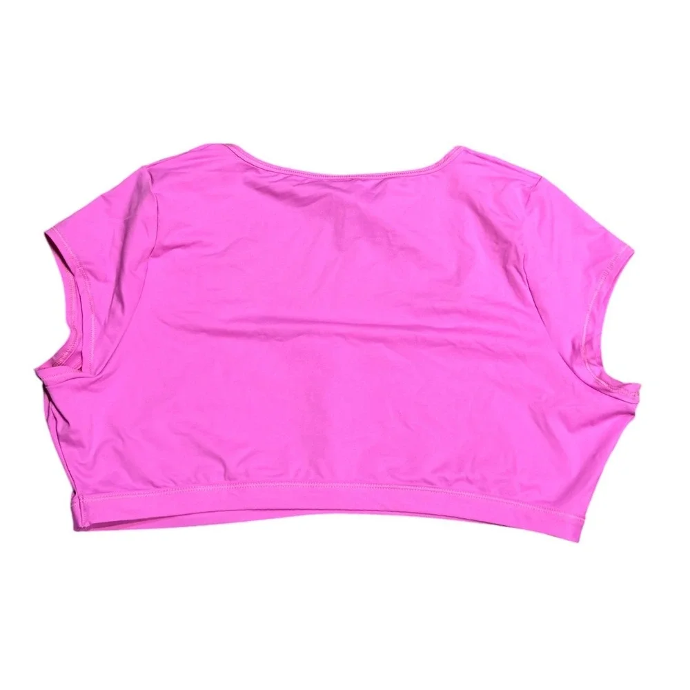 SKIMS Recycled Swim Super Cropped T-Shirt Neon Orchid Pink 4X TP-SHR-3910